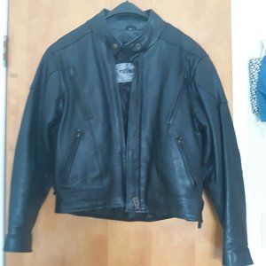 Women's Small Black Genuine Leather Riding Jacket